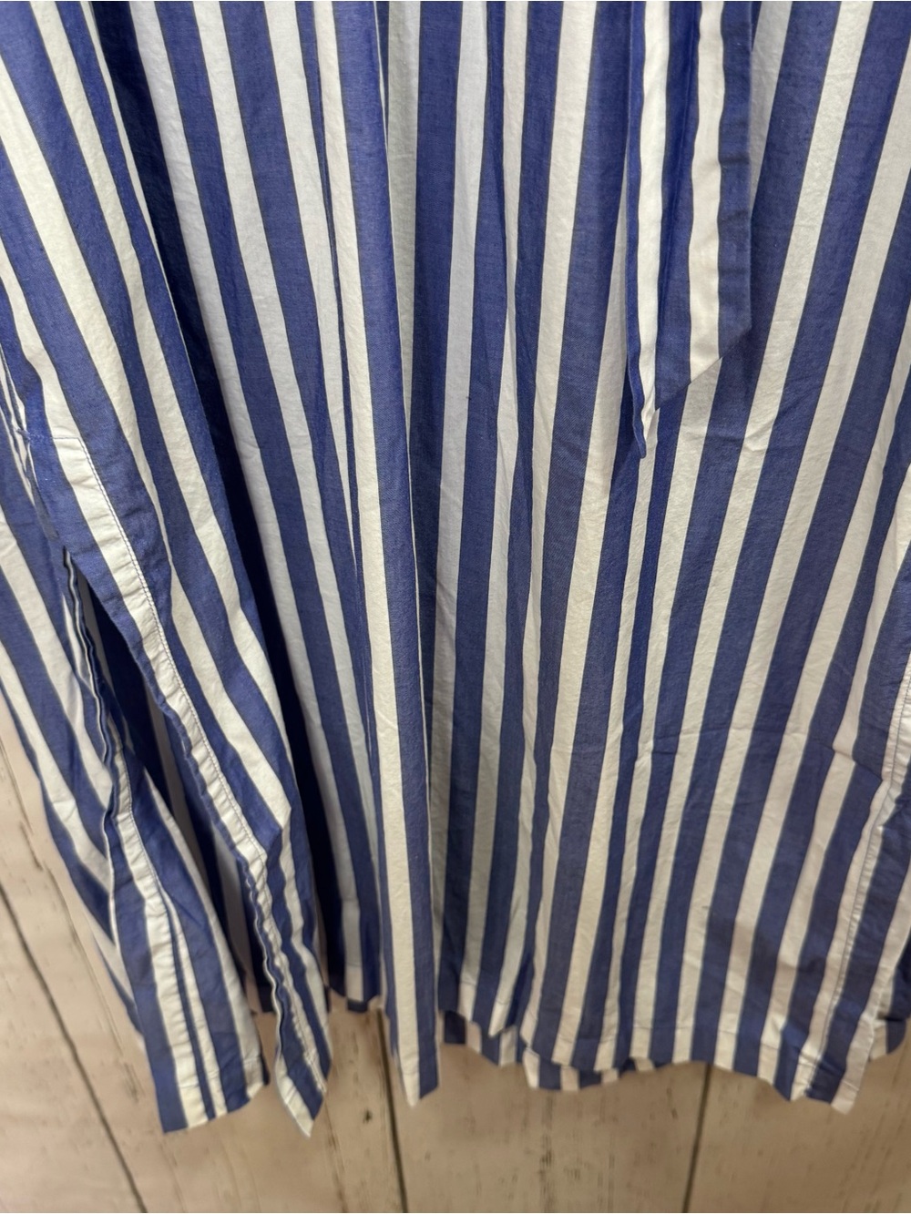 J.Crew Blue White Stripe Cotton Poplin Maxi Dress Belted Coastal Preppy Nautical - Picture 8 of 16